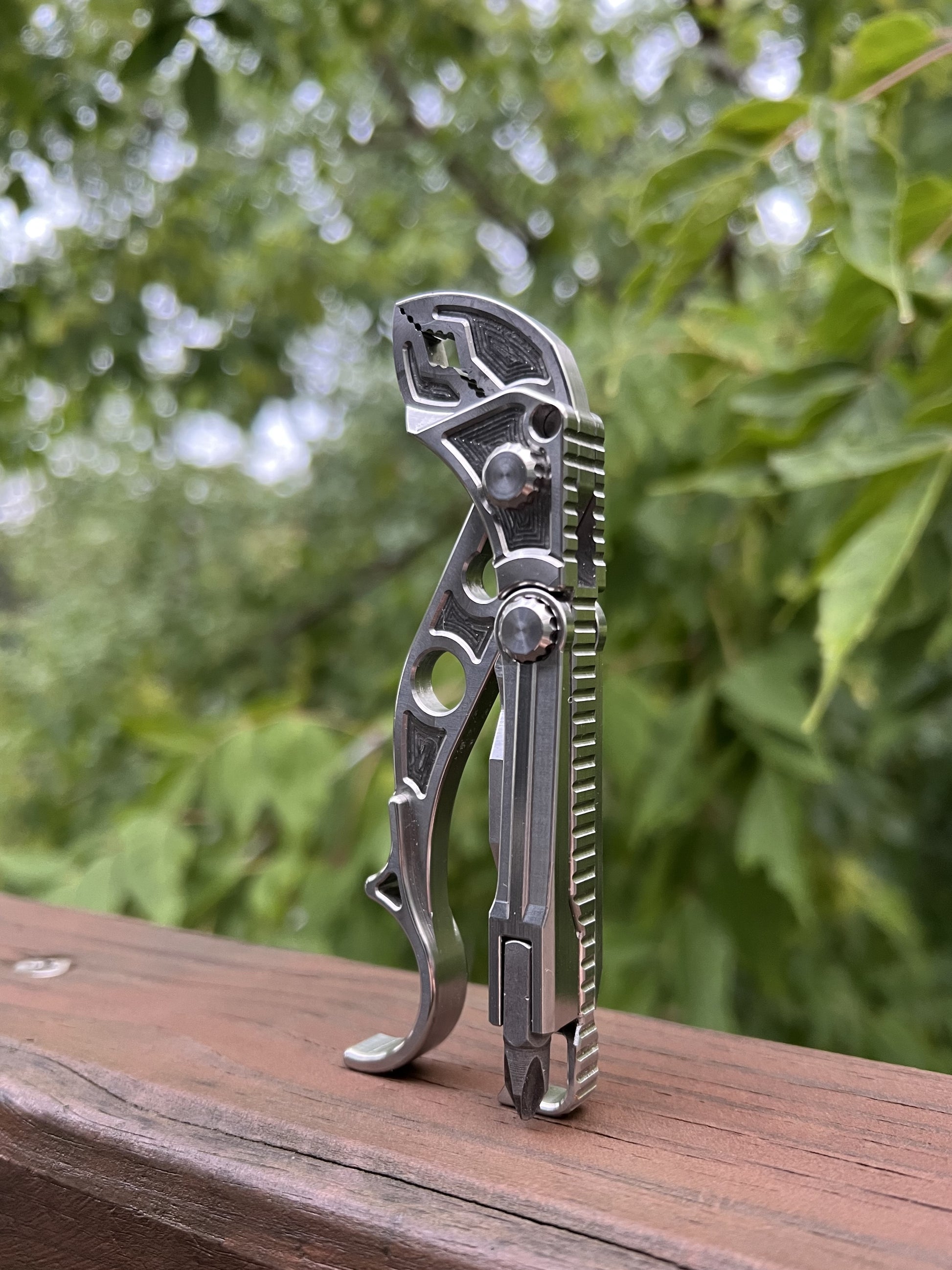 Machined billet M1 multi-tool with 1/4 inch bit holder